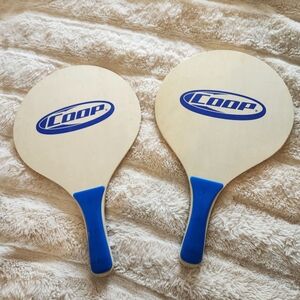 Coop Paddle Ball Pickleball Set – 2 Wooden Paddles w/ Blue Plastic Grips